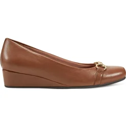 Low Heels|Wedges>Easy Spirit Guliana Wedge Heels Brown Leather