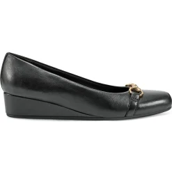 Low Heels|Wedges>Easy Spirit Guliana Wedge Heels Black Leather