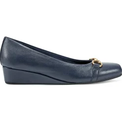 Low Heels|Wedges>Easy Spirit Guliana Wedge Heels Navy Leather