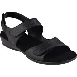 Casual|Flats>Easy Spirit Hartwell Flat Sandals Black Leather