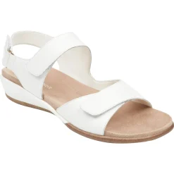 Casual|Flats>Easy Spirit Hartwell Flat Sandals White Leather