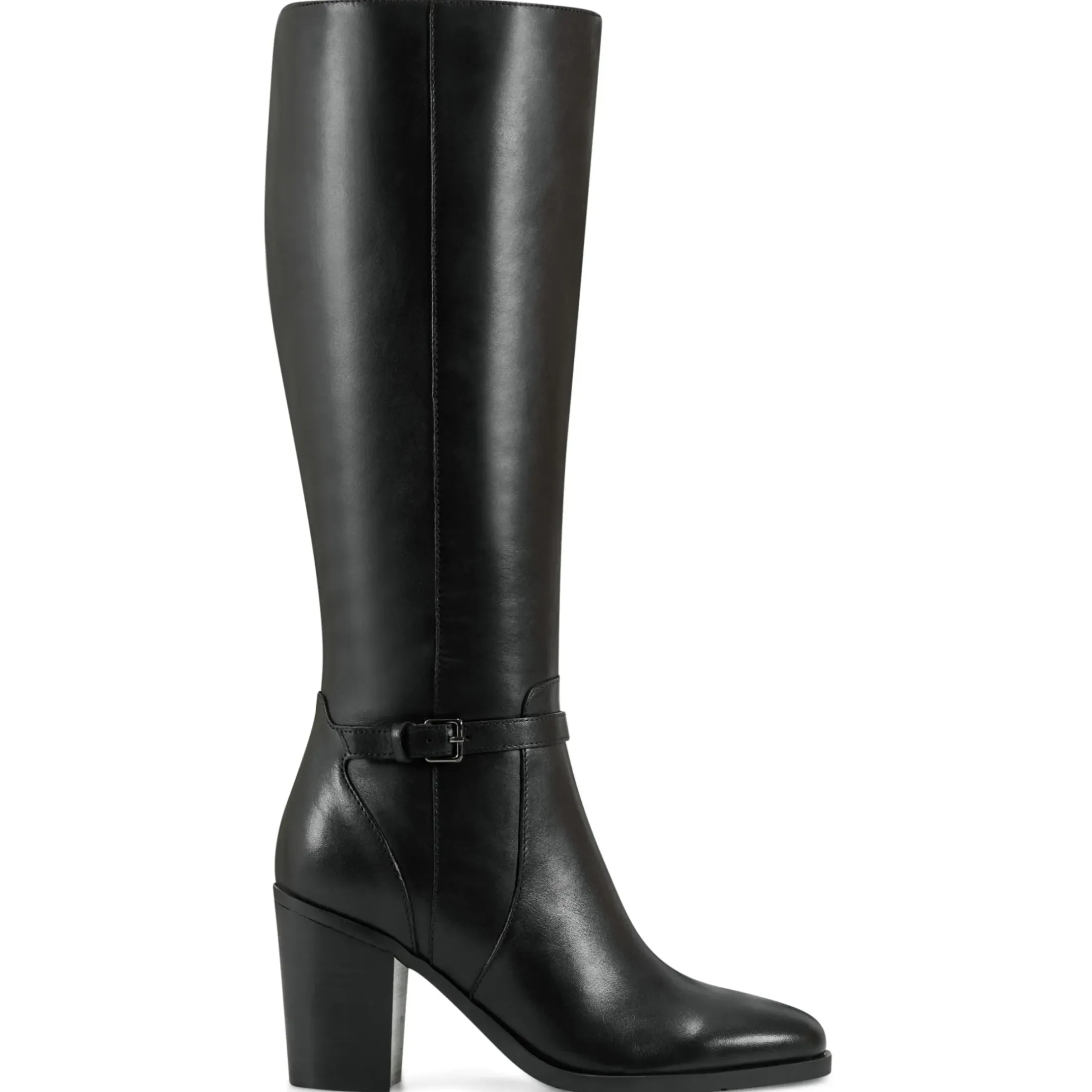 eFlex|eFlex>Easy Spirit Imani Block Heel Boots Black Leather