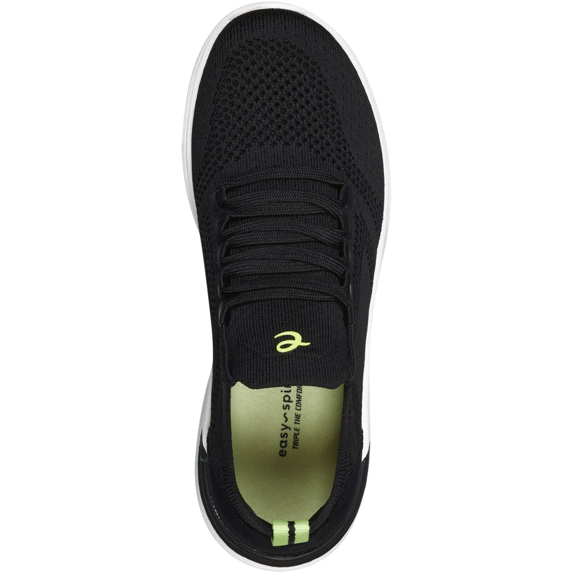 Sneakers|Sneakers>Easy Spirit Jacie Lace Up Walking Shoes Black Knit