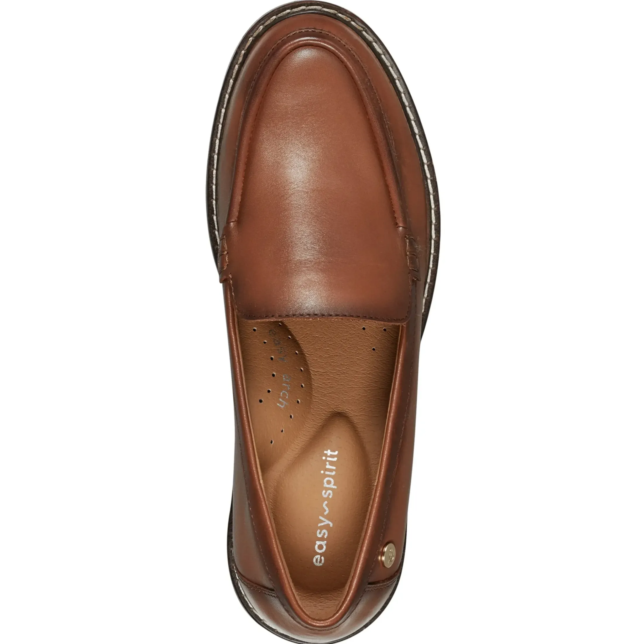 eFlex|eFlex>Easy Spirit Jaylin Casual Loafers Medium Brown Leather