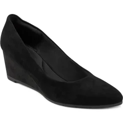eFlex|eFlex>Easy Spirit Jinger Dress Wedges Black Suede