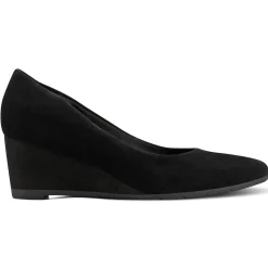 eFlex|eFlex>Easy Spirit Jinger Dress Wedges Black Suede
