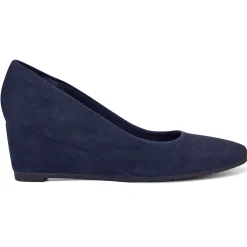 eFlex|eFlex>Easy Spirit Jinger Dress Wedges Navy Suede