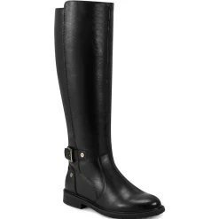 eFlex|eFlex>Easy Spirit Juana Block Heel Casual Boots Black Leather