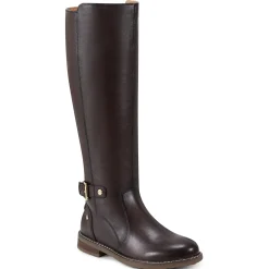 eFlex|eFlex>Easy Spirit Juana Block Heel Casual Boots Dark Brown Leather