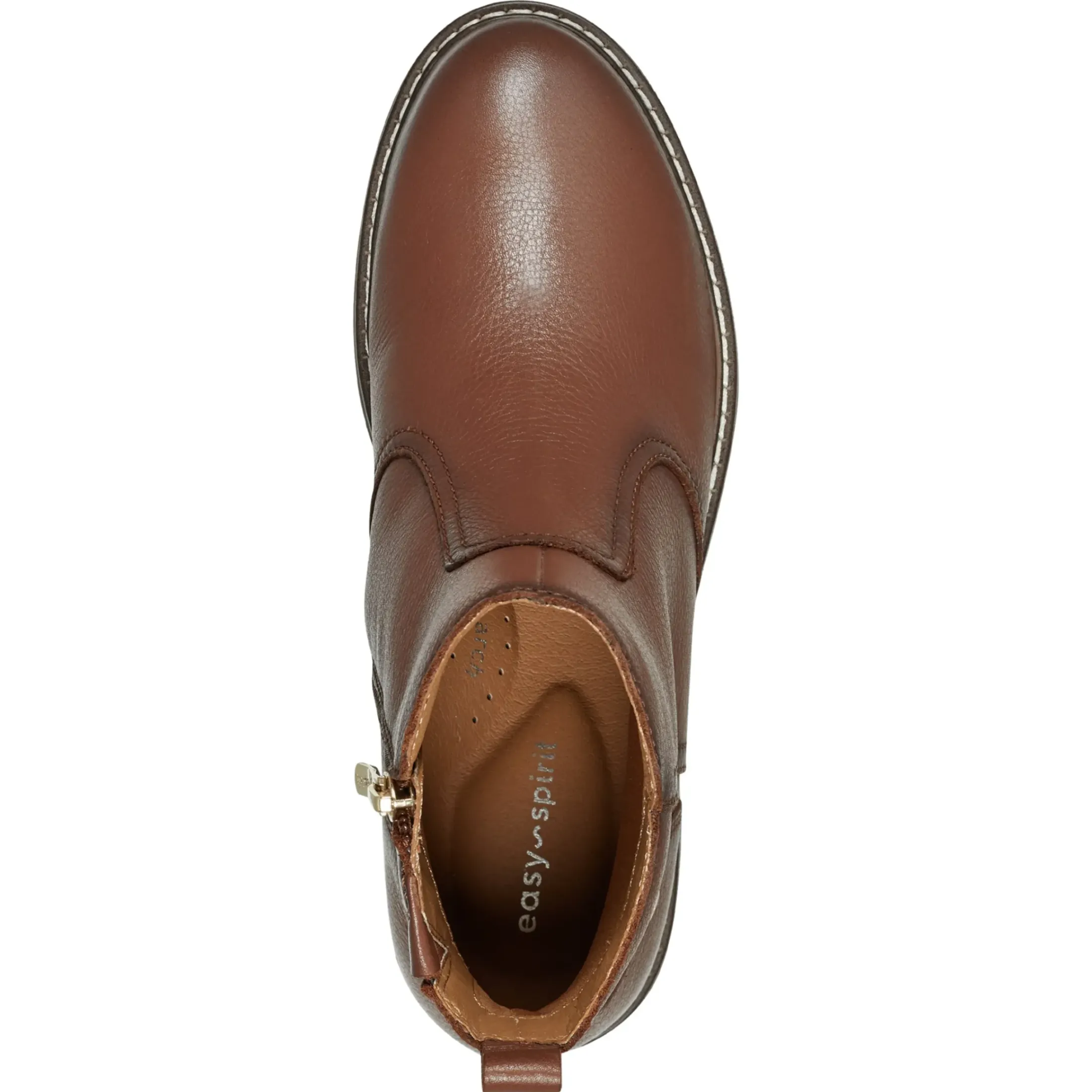 eFlex|eFlex>Easy Spirit Juna Casual Booties Brown Leather