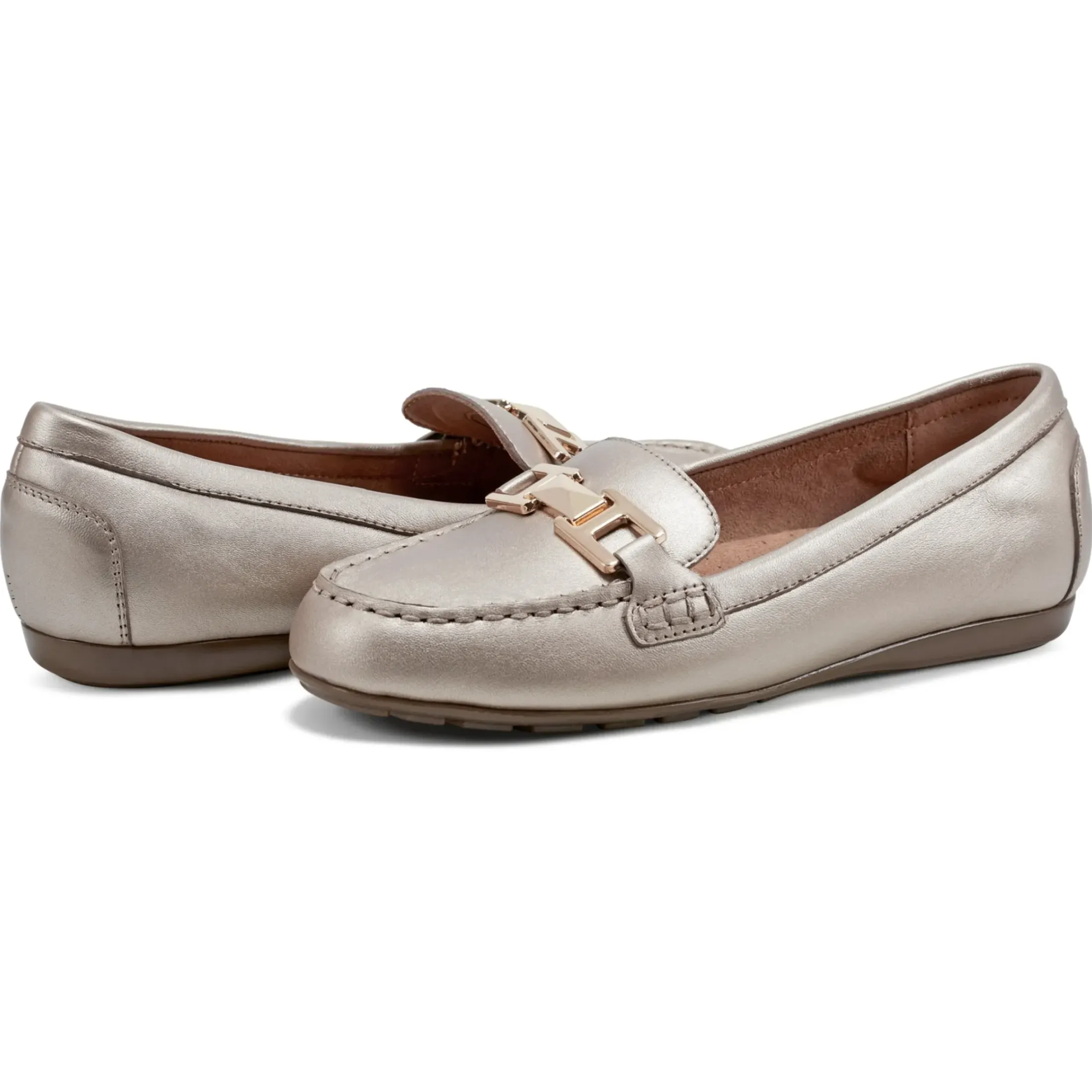 eFlex|eFlex>Easy Spirit Mallorie Casual Loafers Bronze Pearlized