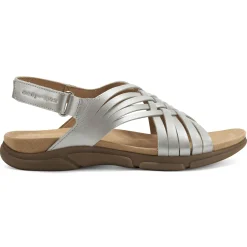 Mar|Casual>Easy Spirit Mar Sandals Silver Pearlized