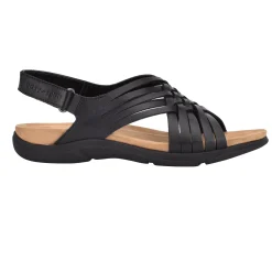 Mar|Casual>Easy Spirit Mar Sandals Black Leather