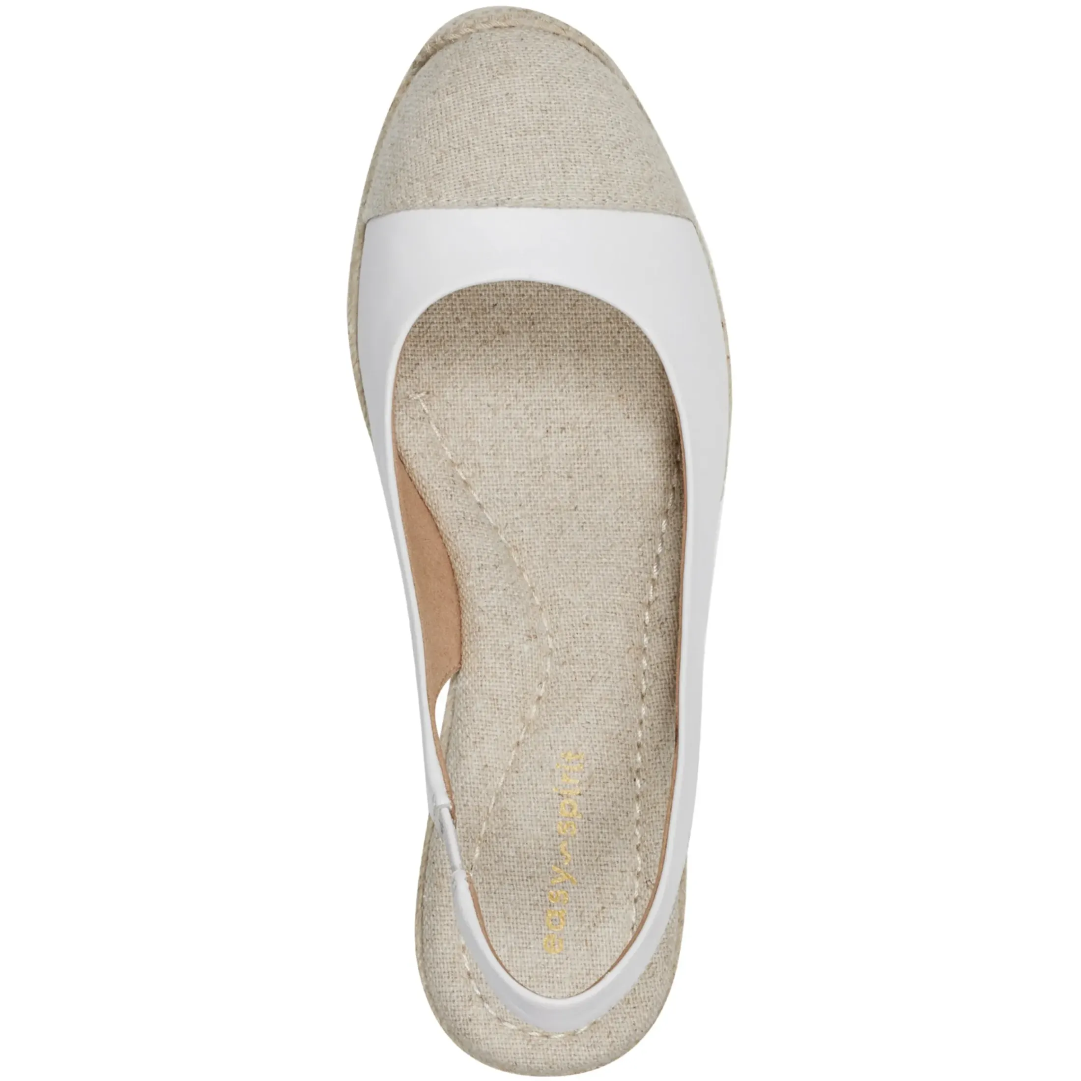 Sandals|Slip Ons>Easy Spirit Margie Platform Wedge Slingbacks White Leather