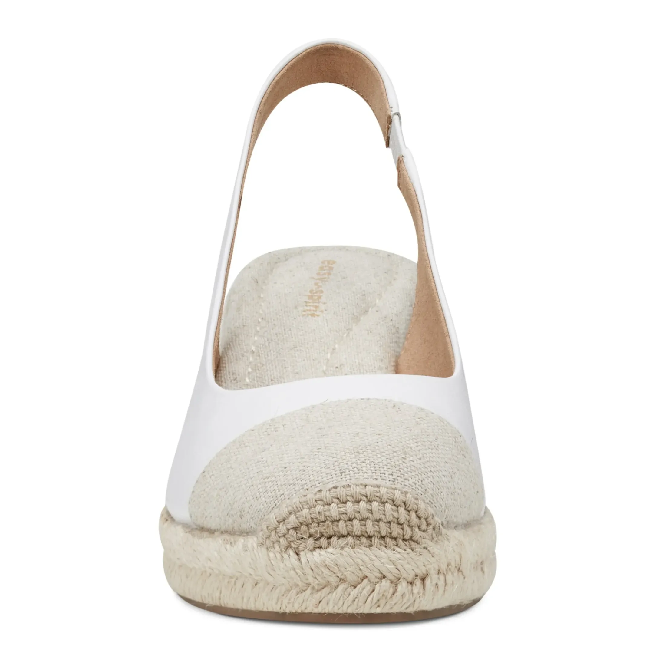 Sandals|Slip Ons>Easy Spirit Margie Platform Wedge Slingbacks White Leather