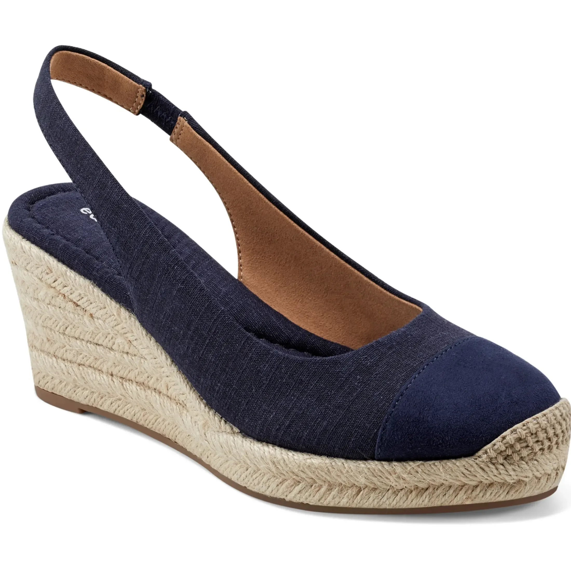 Sandals|Slip Ons>Easy Spirit Margie Platform Wedge Slingbacks Dark Denim