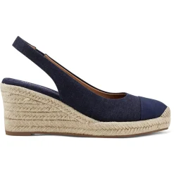 Sandals|Slip Ons>Easy Spirit Margie Platform Wedge Slingbacks Dark Denim