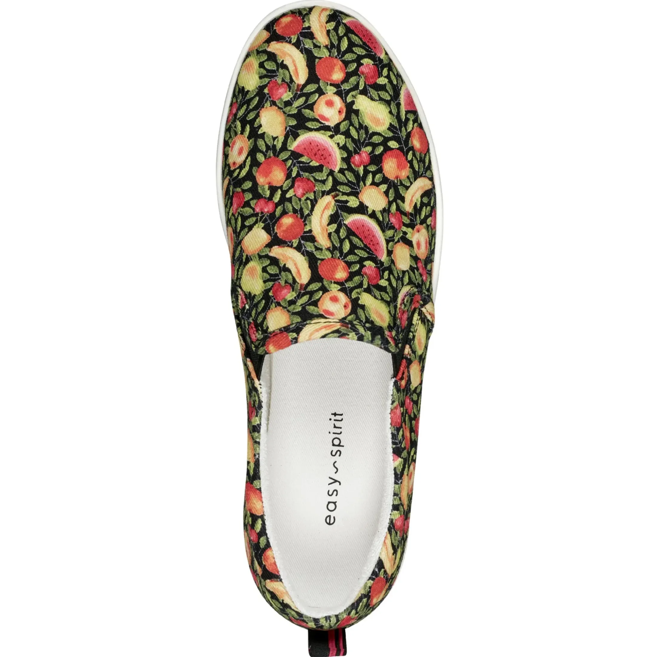 Slip Ons|Slip Ons>Easy Spirit Mariela Washable Slip On Sneakers Black Multi Fruit Print