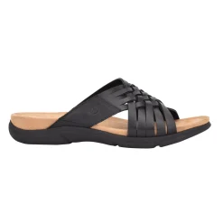 Mar|Casual>Easy Spirit Meadow Slip On Sandals Black Leather