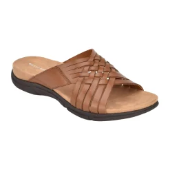 Mar|Casual>Easy Spirit Meadow Slip On Sandals Brown Leather