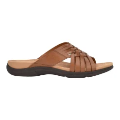 Mar|Casual>Easy Spirit Meadow Slip On Sandals Brown Leather
