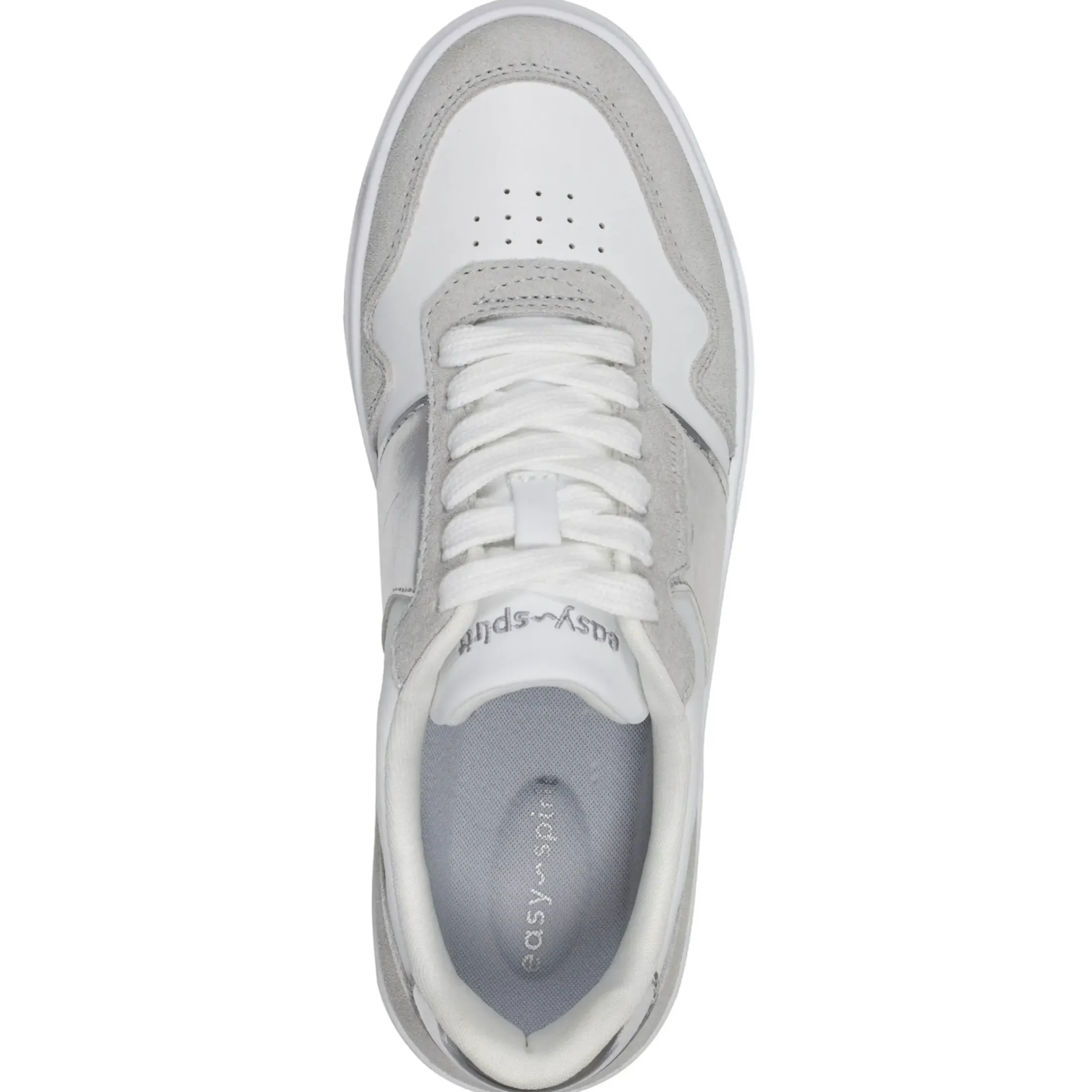 Sneakers|Sneakers>Easy Spirit Merci Lace Up Sneakers White/Silver