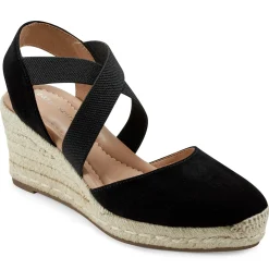 Dress|Sandals>Easy Spirit Meza Espadrille Wedge Sandals Black Suede