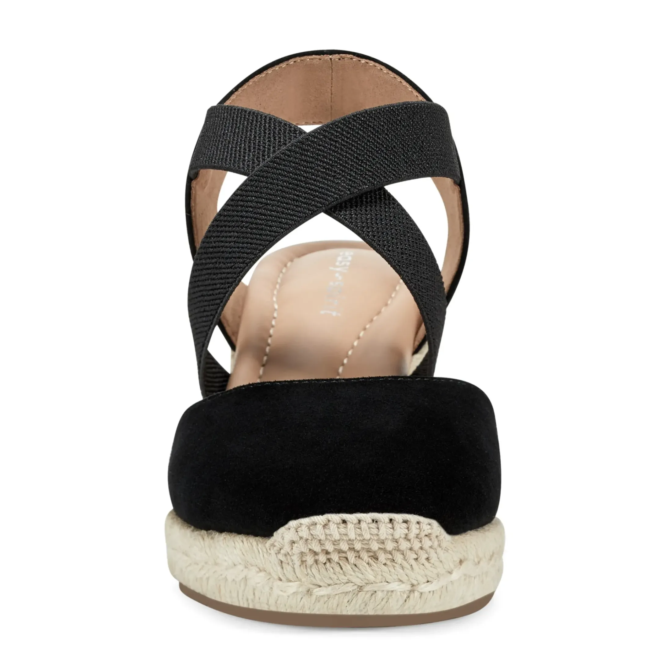 Dress|Sandals>Easy Spirit Meza Espadrille Wedge Sandals Black Suede