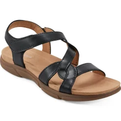 Mar|Casual>Easy Spirit Minny Casual Sandals Black Leather