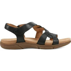 Mar|Casual>Easy Spirit Minny Casual Sandals Black Leather