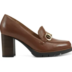eFlex|eFlex>Easy Spirit Mirror Lug Sole Dress Pumps Brown Leather