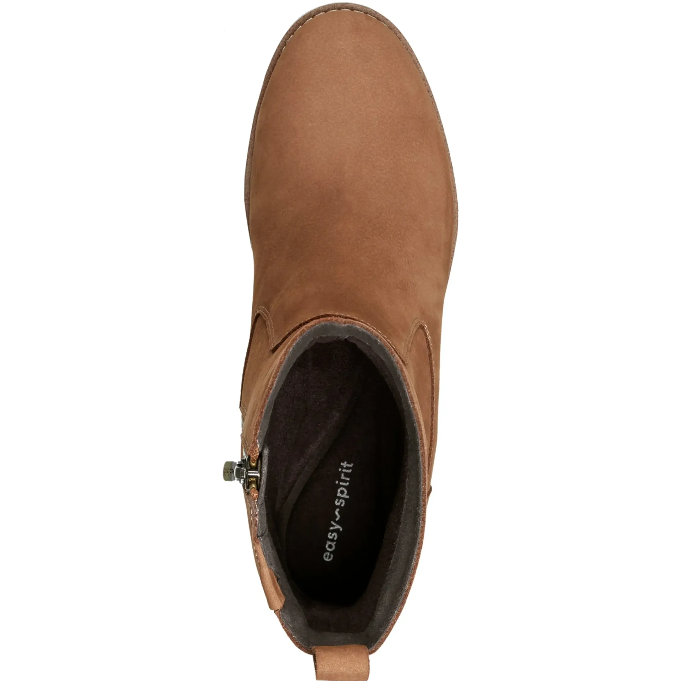 eFlex|eFlex>Easy Spirit Morgan Lug Sole Casual Booties Tan Nubuck Leather