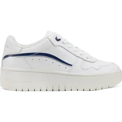 Sneakers|Sneakers>Easy Spirit Onyx Lace Up Platform Walking Shoes White Navy