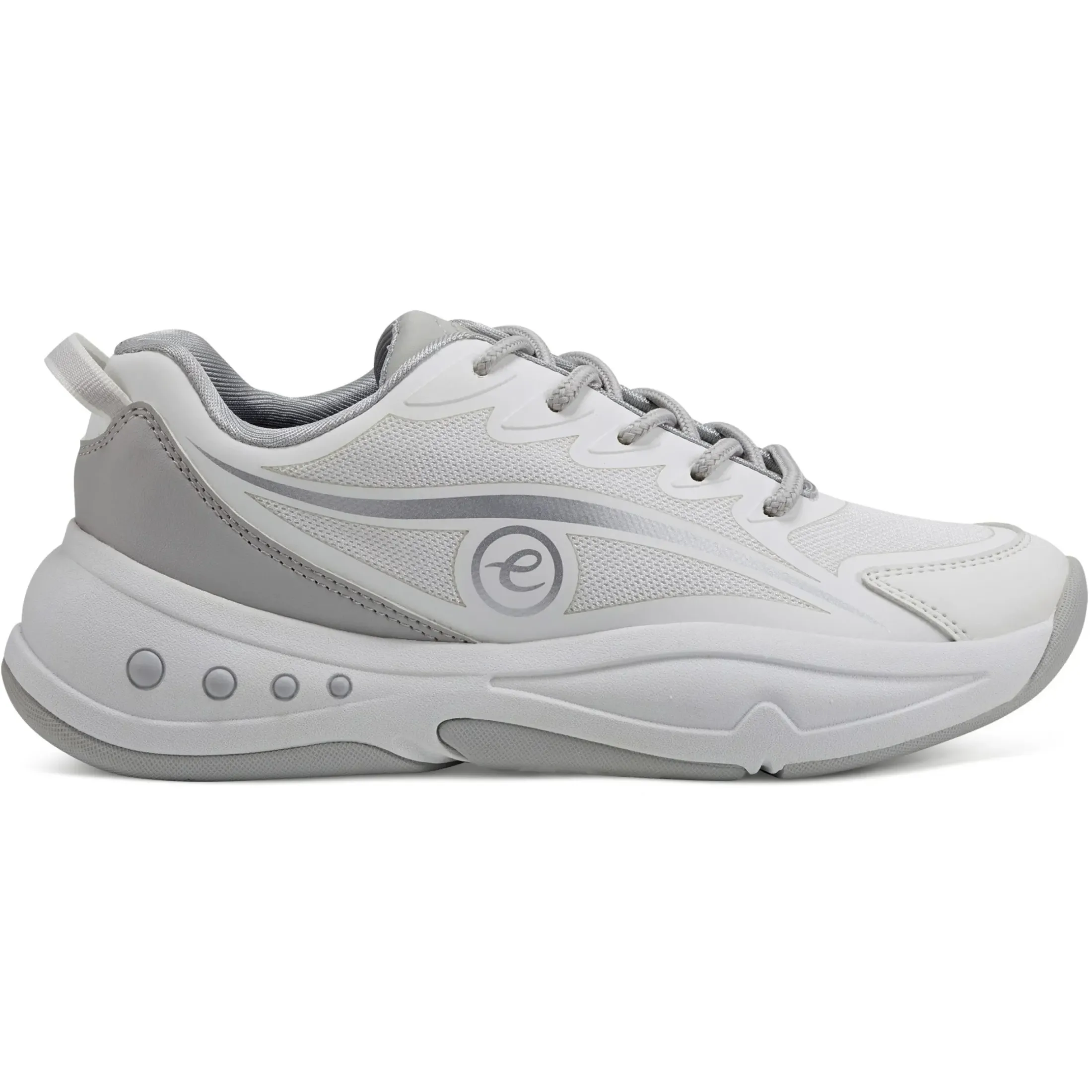 Sneakers|Sneakers>Easy Spirit Pacer Lace Up Sneakers White/Grey Mesh