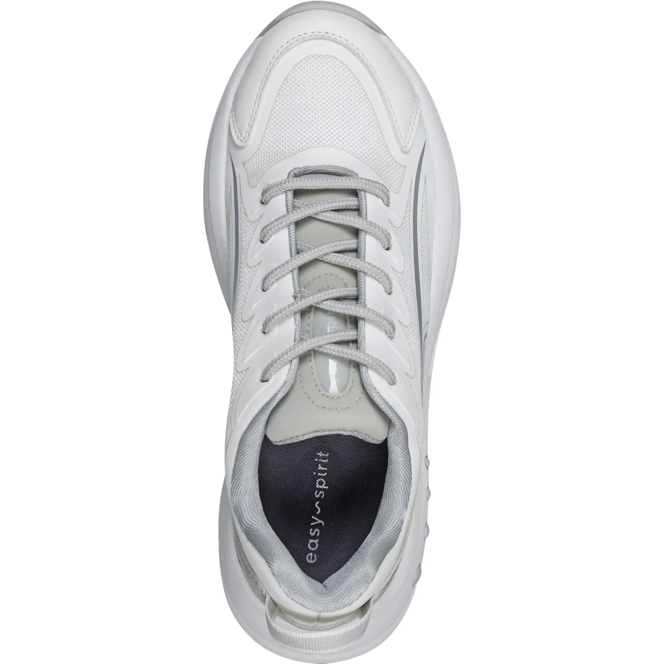 Sneakers|Sneakers>Easy Spirit Pacer Lace Up Sneakers White/Grey Mesh