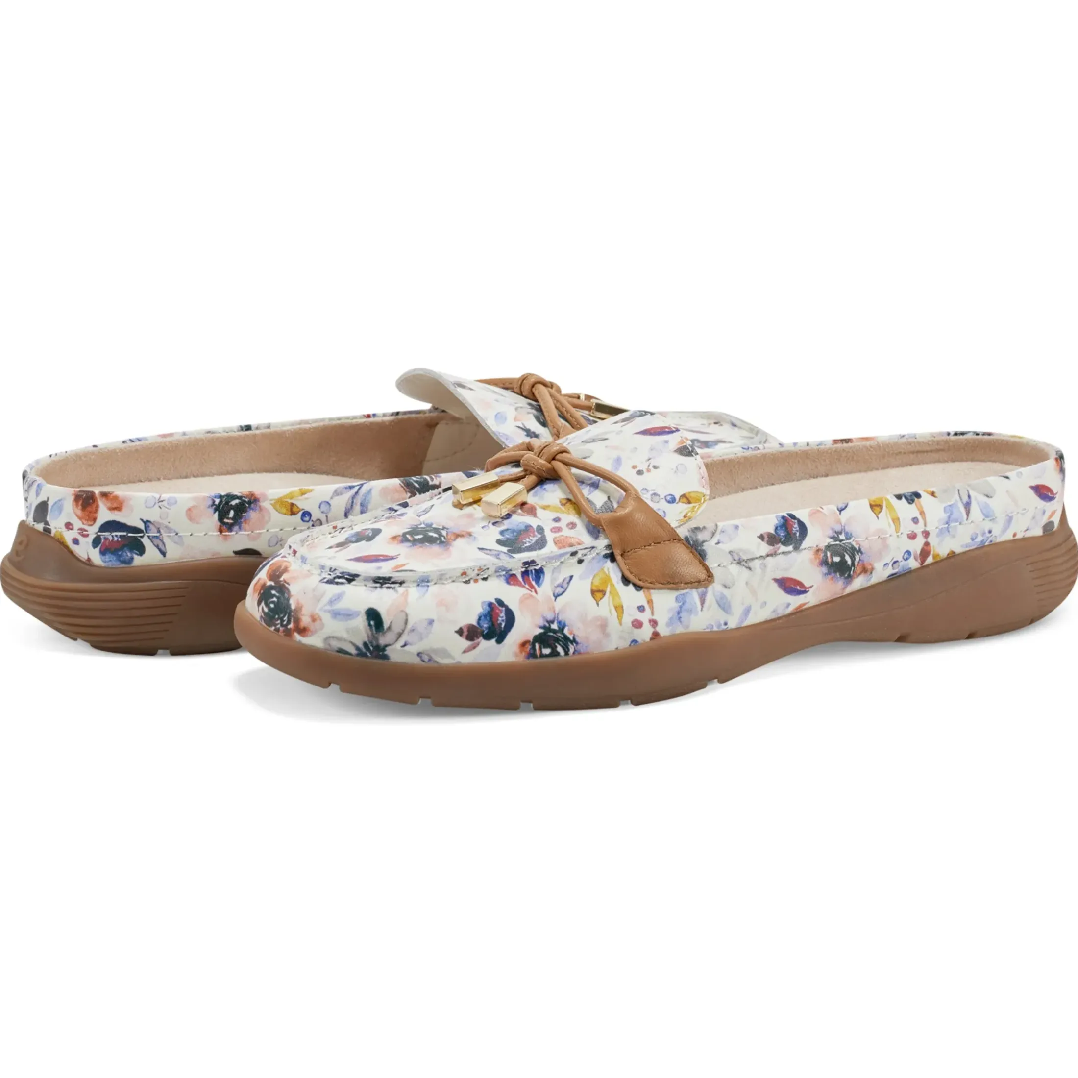 eFlex|eFlex>Easy Spirit Patti Casual Mules White Multi Floral