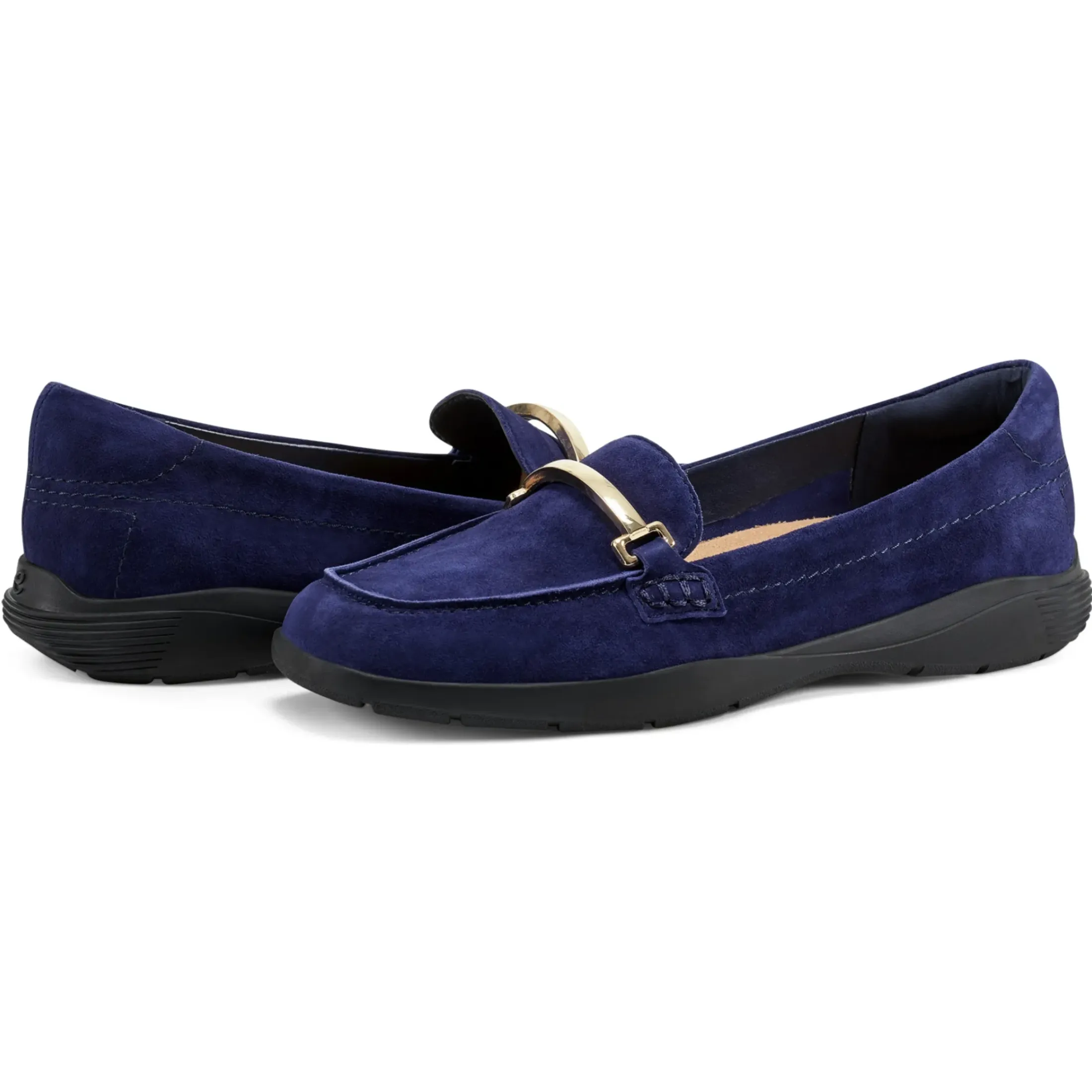 eFlex|eFlex>Easy Spirit Paula Casual Loafers Navy Suede