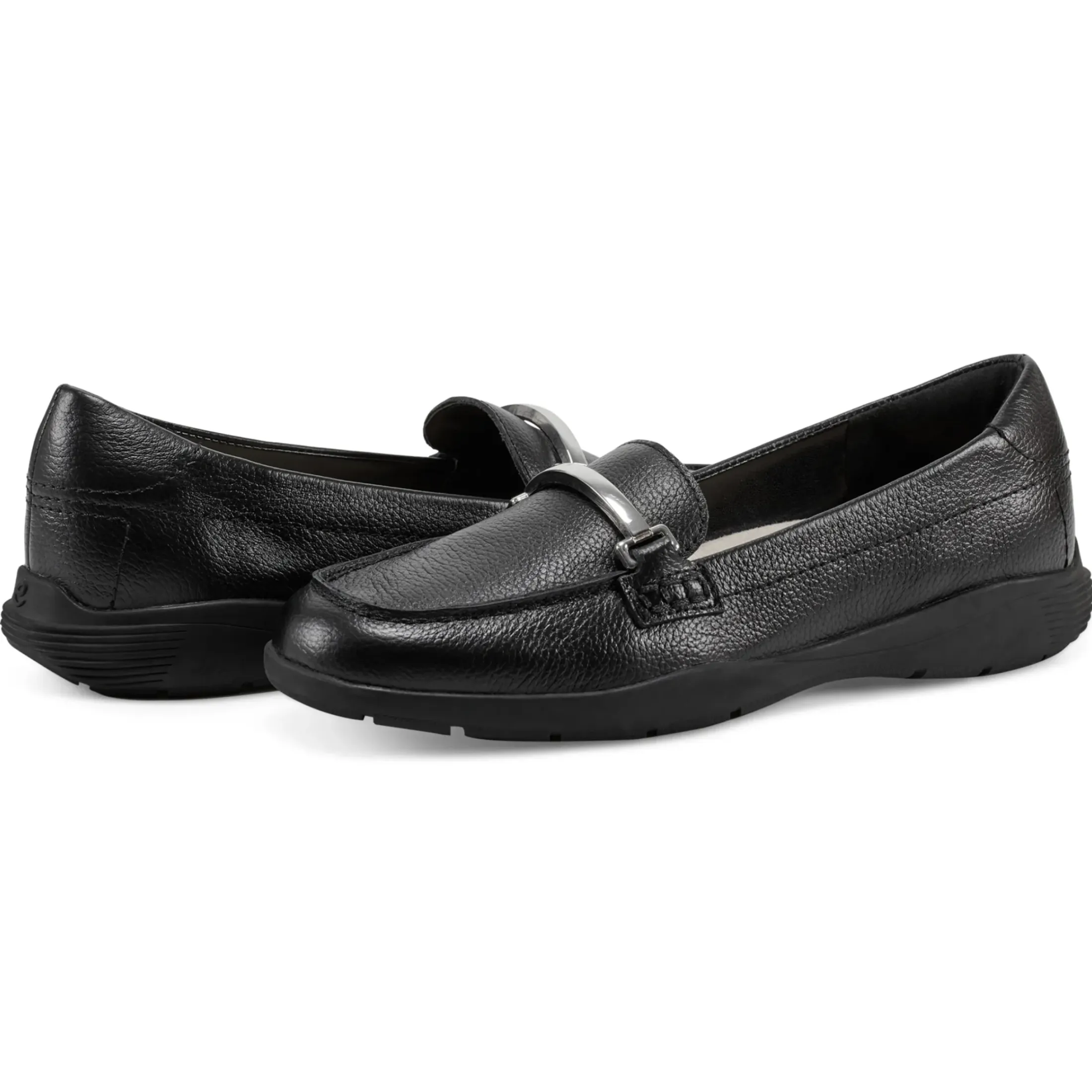 eFlex|eFlex>Easy Spirit Paula Casual Loafers Black Leather