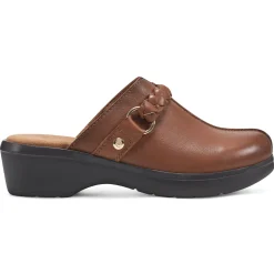 Mules|Mules>Easy Spirit Penelope Casual Clogs Brown Leather