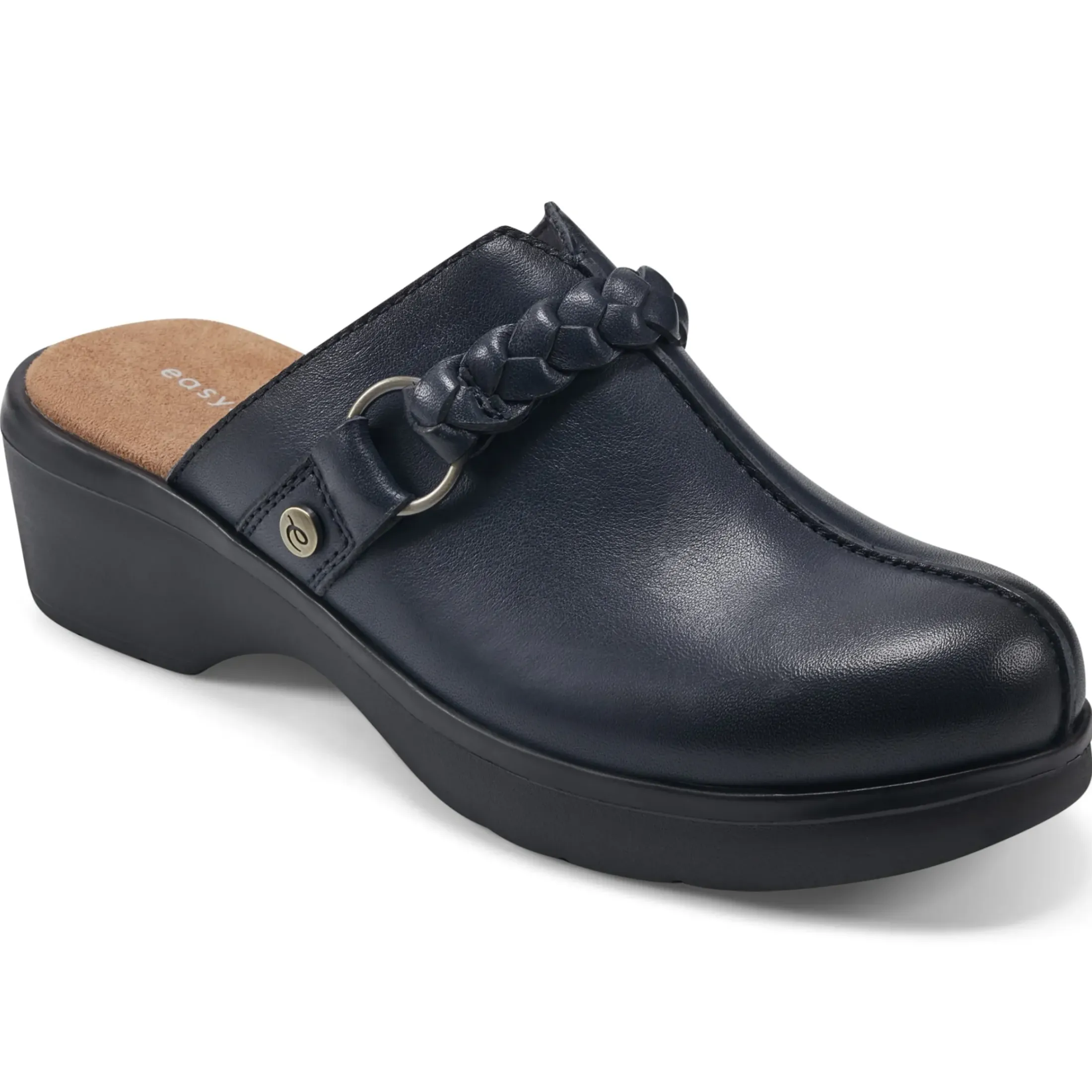 Mules|Mules>Easy Spirit Penelope Casual Clogs Navy Leather