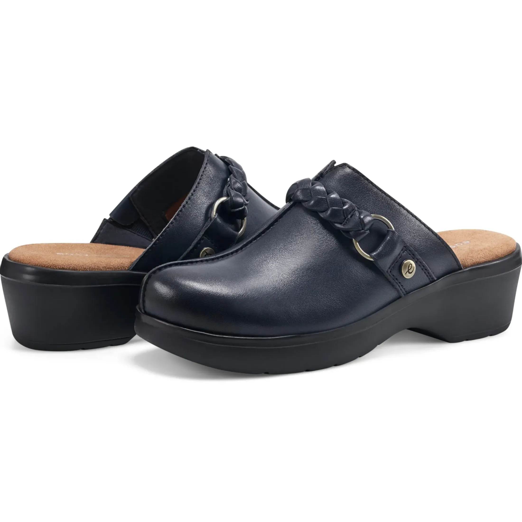 Mules|Mules>Easy Spirit Penelope Casual Clogs Navy Leather