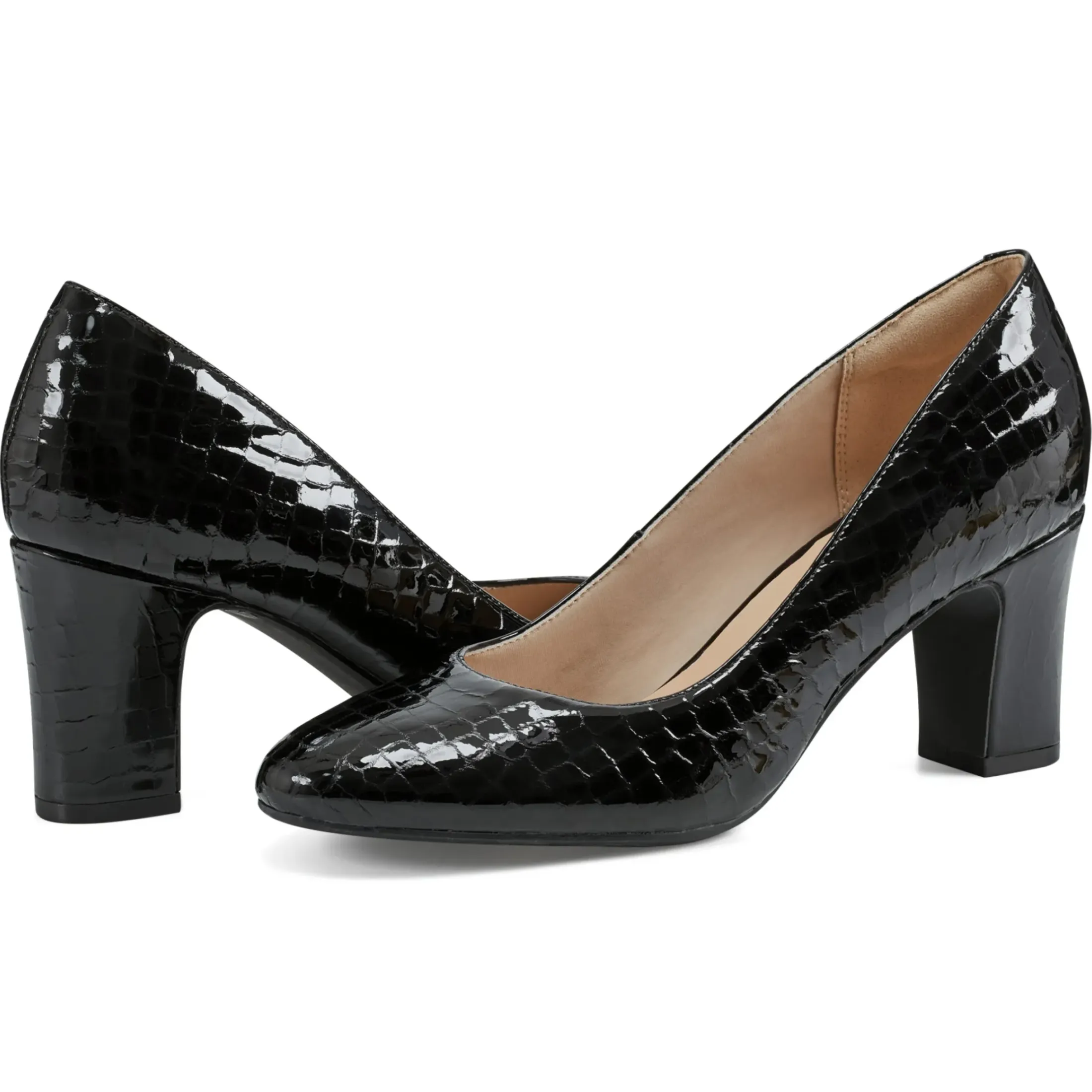 eFlex|eFlex>Easy Spirit Priscila Dress Pumps Black Croco