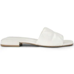 Dress|Sandals>Easy Spirit Quincie Flat Slide Sandals White Leather