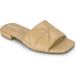 Dress|Sandals>Easy Spirit Quincie Flat Slide Sandals Nude Leather