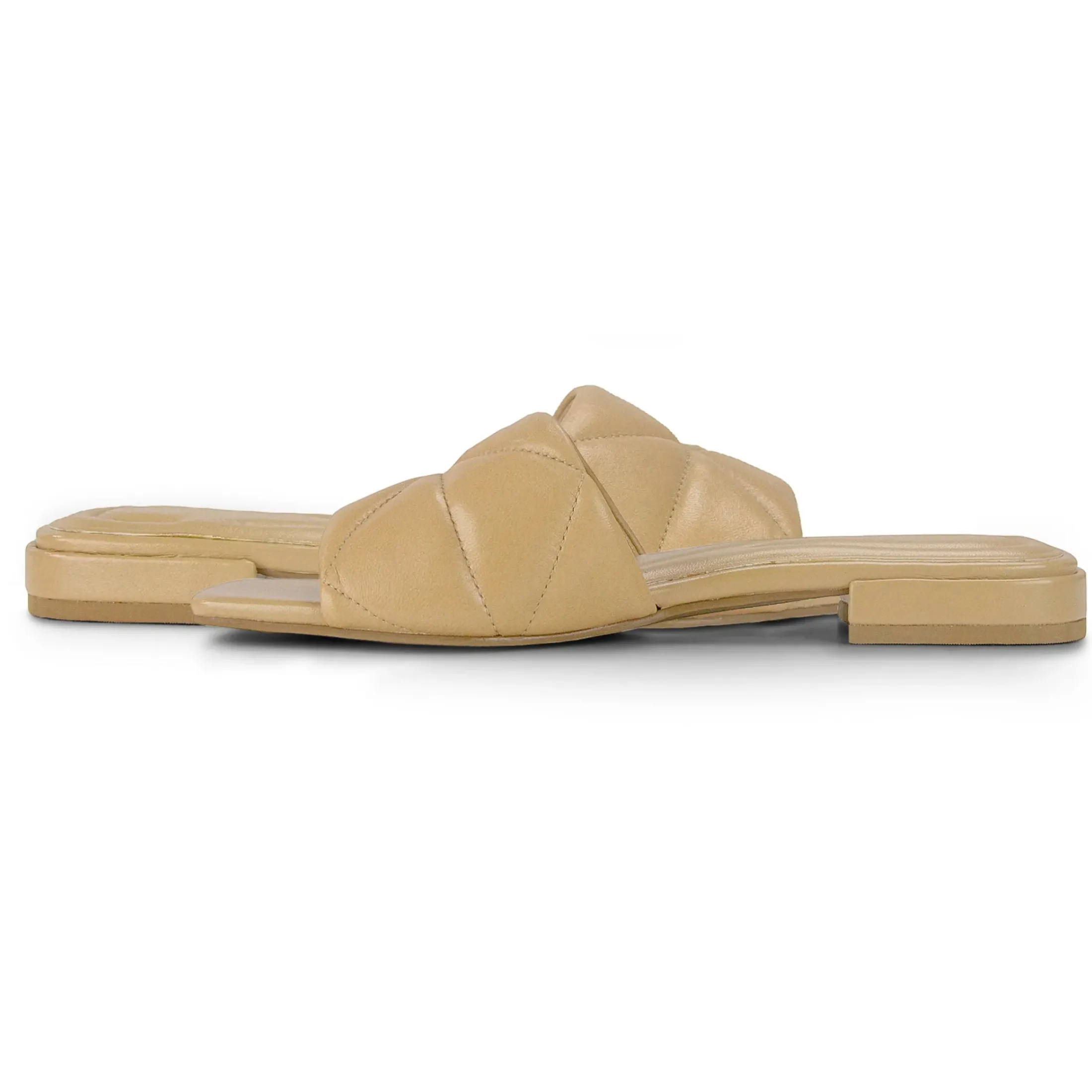 Dress|Sandals>Easy Spirit Quincie Flat Slide Sandals Nude Leather
