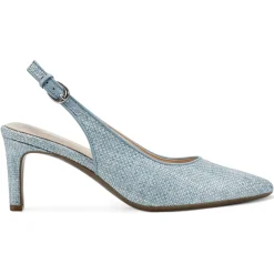 eFlex|eFlex>Easy Spirit Raveen Slingback Pumps Light Blue Raffia