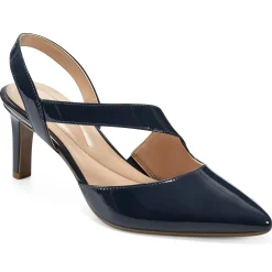 eFlex|eFlex>Easy Spirit Recruit Slingback Pumps Dark Blue Patent