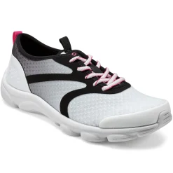 e360|Sneakers>Easy Spirit Reinvent Lace Up Walking Shoes White/Black Multi