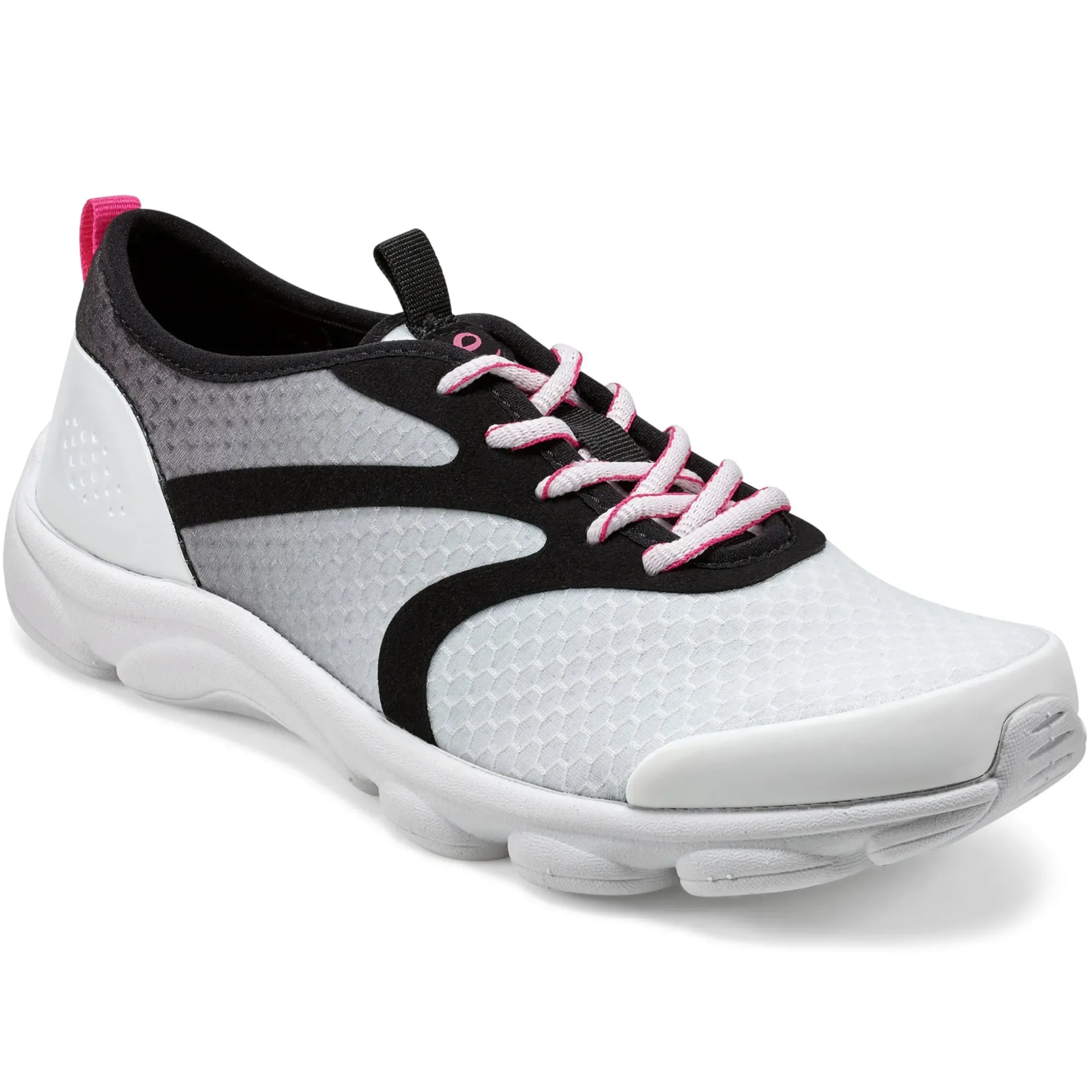 e360|Sneakers>Easy Spirit Reinvent Lace Up Walking Shoes White/Black Multi