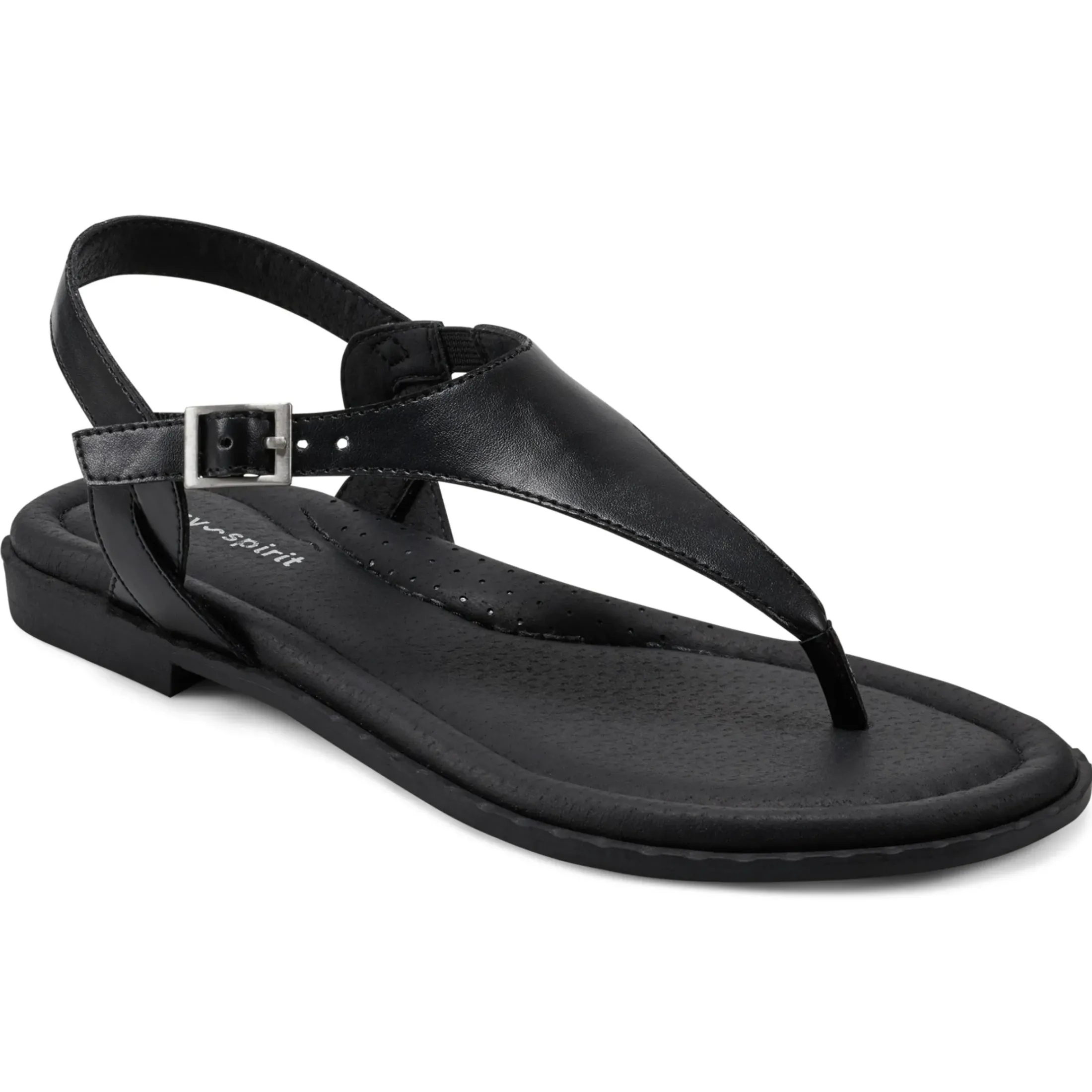 Casual|Flats>Easy Spirit Revan Flat Sandals Black
